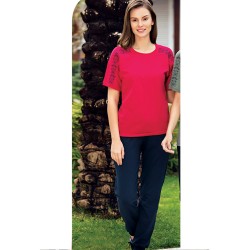 بيجاما نسائي اكمام قصيرة لون احمر FTS-F8056-KIR بيجاما نسائي اكمام قصيرة لون احمر FTS-F8056-KIR