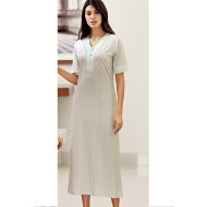 ثوب نسائي اكمام قصيرة لون اخضر-مائي FTS-F8078-SU-YEL