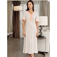 ثوب نسائي اكمام قصيرة لون سكري FTS-F8081-EKR