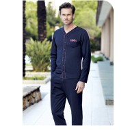 بيجاما رجالي اكمام طويلة لون ازرق داكن FTS-FC825