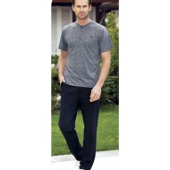 بيجاما رجالي اكمام قصيرة لون ازرق داكن FTS-FC829-LAC