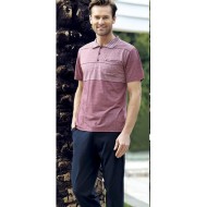 بيجاما رجالي اكمام قصيرة لون عنابي FTS-FC830-BOR