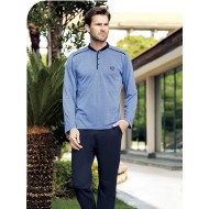 بيجاما رجالي اكمام طويلة لون ازرق نيلي FTS-FC831