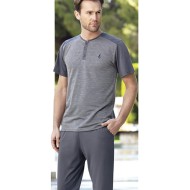 بيجاما رجالي اكمام قصيرة لون دخاني FTS-FC833-FUM