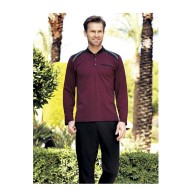 بيجاما رجالي اكمام طويلة لون عنابي FTS-FC836