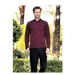 بيجاما رجالي اكمام طويلة لون عنابي FTS-FC836 بيجاما رجالي اكمام طويلة لون عنابي FTS-FC836