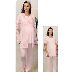 بيجاما نسائي للحوامل اكمام طويلة لون زهري FTS-M680-PEM بيجاما نسائي للحوامل اكمام طويلة لون زهري FTS-M680-PEM