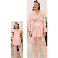 بيجاما نسائي اكمام طويلة لون السلمون FTS-M681-SOM