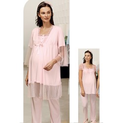 بيجاما نسائي للحوامل اكمام طويلة لون زهري FTS-M684-PEM بيجاما نسائي للحوامل اكمام طويلة لون زهري FTS-M684-PEM