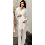 بيجاما نسائي  للحوامل اكمام طويلة لون سكري FTS-M685-EKR