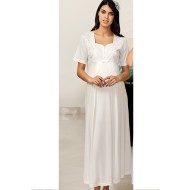 ثوب نسائي اكمام للحوامل قصيرة لون سكري FTS-M688-EKR