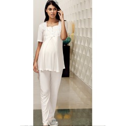 بيجاما نسائي حوامل اكمام قصيرة لون سكري FTS-M689-EKR بيجاما نسائي حوامل اكمام قصيرة لون سكري FTS-M689-EKR