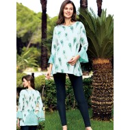 بيجاما نسائي اكمام طويلة لون ازرق داكن FTS-M-694