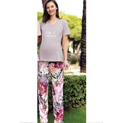 بيجاما نسائي حوامل اكمام قصيرة لون رمادي FTS-M695-GRİ بيجاما نسائي حوامل اكمام قصيرة لون رمادي FTS-M695-GRİ