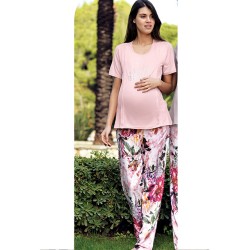 بيجاما نسائي حوامل اكمام قصيرة لون السلمون FTS-M695-SOM بيجاما نسائي حوامل اكمام قصيرة لون السلمون FTS-M695-SOM