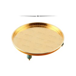 صينية ذات أرجل مزخرفة من النحاس المطلي بالذهب عيار 24 قيراط 42CM INH-9479-BYZ-ALT صينية ذات أرجل مزخرفة من النحاس المطلي بالذهب عيار 24 قيراط 42CM INH-9479-BYZ-ALT