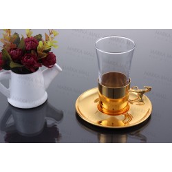 طقم كاسة شاي مع حوامل مزخرفة و اطباق INH-9681-SEF-ALT طقم كاسة شاي مع حوامل مزخرفة و اطباق INH-9681-SEF-ALT