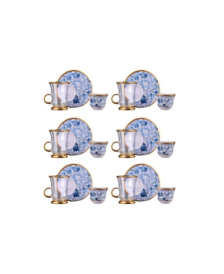 طقم شاي و قهوة مزخرف INH-9879-RNK