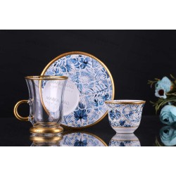 طقم شاي و قهوة مزخرف INH-9879-RNK طقم شاي و قهوة مزخرف INH-9879-RNK