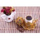 طقم قنجان قهوة خزف مع حواضن و اطباق مزخرفة من القصدير المطلي بالذهب INH-9914-ALT
