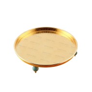 صينية ذات أرجل مزخرفة من النحاس المطلي بالذهب عيار 24 قيراط INH-9916-ALT صينية ذات أرجل مزخرفة من النحاس المطلي بالذهب عيار 24 قيراط INH-9916-ALT