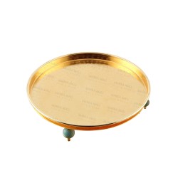 صينية ذات أرجل مزخرفة من النحاس المطلي بالذهب عيار 24 قيراط INH-9916-ALT صينية ذات أرجل مزخرفة من النحاس المطلي بالذهب عيار 24 قيراط INH-9916-ALT