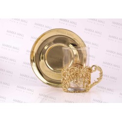 طقم كاسة شاي مع حوامل مزخرفة و اطباق INH-9917-SEF-ALT طقم كاسة شاي مع حوامل مزخرفة و اطباق INH-9917-SEF-ALT