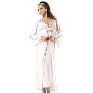 Cotton Long Nightgown Set Lingerie Natural Cotton 100% WHITE Color MG-7014-BYZ