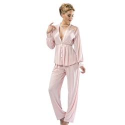 لانجري طقم بيجاما قطن طبيعي  100% لون زهري MG-7820-PEM لانجري طقم بيجاما قطن طبيعي  100% لون زهري MG-7820-PEM