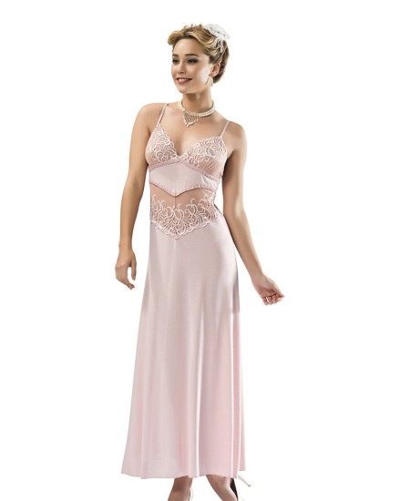 Cotton Bridal Nighty Six Pices Set Lingerie Natural Cotton 100% POWDER Color MG-7824-PUD