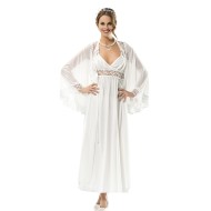 Cotton Long Nightgown Set Lingerie Natural Cotton 100% WHITE Color MG-7911-BYZ