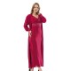 Cotton Long Nightgown Set Lingerie Natural Cotton 100% BORDEAUX Color MG-9911-BRD