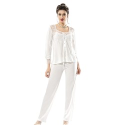 لانجري طقم بيجاما قصيرة قطن طبيعي   100% لون أبيض MG-9917-BYZ لانجري طقم بيجاما قصيرة قطن طبيعي   100% لون أبيض MG-9917-BYZ