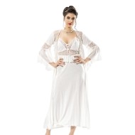 Cotton Bridal Nighty Six Pices Set Lingerie Natural Cotton 100% WHITE Color MG-9920-BYZ