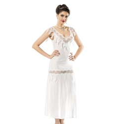 لانجري صبحلك طويل قطن طبيعي   100% لون أبيض MG-9924-BYZ لانجري صبحلك طويل قطن طبيعي   100% لون أبيض MG-9924-BYZ