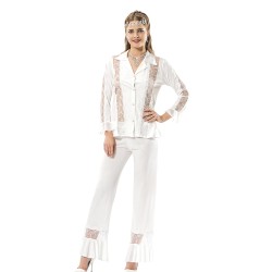 لانجري طقم بيجاما قصيرة قطن طبيعي   100% لون أبيض MG-9927-BYZ لانجري طقم بيجاما قصيرة قطن طبيعي   100% لون أبيض MG-9927-BYZ