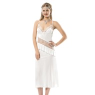 Cotton Long Nightgown Lingerie Natural Cotton 100% WHITE Color MG-9929-BYZ