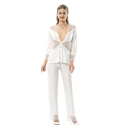 لانجري طقم بيجاما قصيرة قطن طبيعي   100% لون أبيض MG-9932-BYZ لانجري طقم بيجاما قصيرة قطن طبيعي   100% لون أبيض MG-9932-BYZ