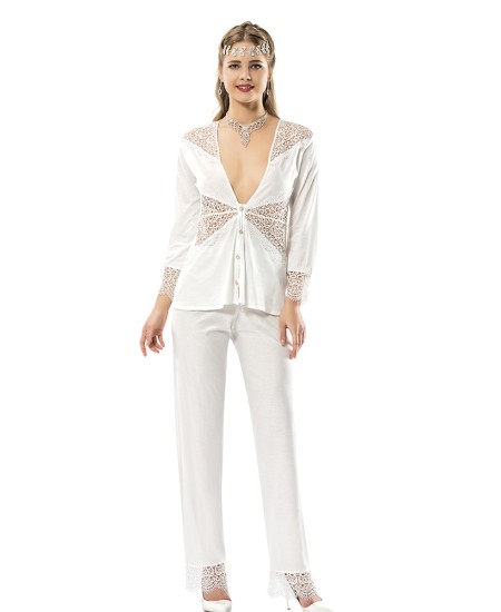 Cotton Bridal Nighty Six Pices Set Lingerie Natural Cotton 100% WHITE Color MG-9935-BYZ Cotton Bridal Nighty Six Pices Set Lingerie Natural Cotton 100% WHITE Color MG-9935-BYZ