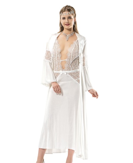 Cotton Bridal Nighty Six Pices Set Lingerie Natural Cotton 100% WHITE Color MG-9935-BYZ Cotton Bridal Nighty Six Pices Set Lingerie Natural Cotton 100% WHITE Color MG-9935-BYZ