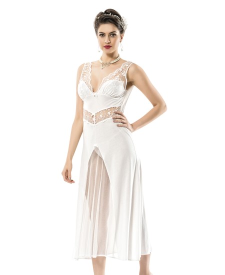 Cotton Bridal Nighty Six Pices Set Lingerie Natural Cotton 100% WHITE Color MG-9940-BYZ Cotton Bridal Nighty Six Pices Set Lingerie Natural Cotton 100% WHITE Color MG-9940-BYZ