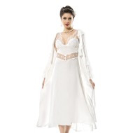 Cotton Bridal Nighty Six Pices Set Lingerie Natural Cotton 100% WHITE Color MG-9940-BYZ