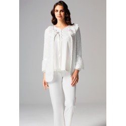 Tuba 5552 بيجاما تريكو نسائية حوامل  - البودرة الوردي Tuba 5552 بيجاما تريكو نسائية حوامل  - البودرة الوردي