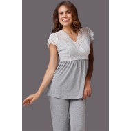 Aqua 18556 بيجاما حوامل - رمادي Aqua 18556 بيجاما حوامل - رمادي