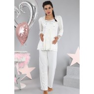 Bone 3907 بيجاما حوامل مزينة بالصدف - سكري Bone 3907 بيجاما حوامل مزينة بالصدف - سكري