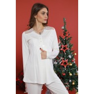 Bone 4413 بيجاما حوامل لون بيج فاتح  - سكري Bone 4413 بيجاما حوامل لون بيج فاتح  - سكري