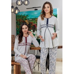 Bone 4424 بيجاما حوامل نسيج محبوك  - عنابي Bone 4424 بيجاما حوامل نسيج محبوك  - عنابي