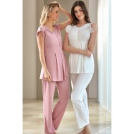 Bone 4517 بيجاما حوامل - وردي جاف Bone 4517 بيجاما حوامل - وردي جاف