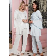 Bone 4701 بيجاما حوامل اكمام فولان  - زهري Bone 4701 بيجاما حوامل اكمام فولان  - زهري