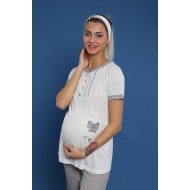 FLZ 24215 بيجاما حوامل زهري  FLZ 24215 بيجاما حوامل زهري